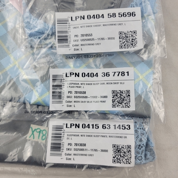 NWT Savage X Fenty Nite Shade Sleep Pant, cami and cheeky undies set sz LG - Picture 7 of 7